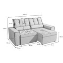 Ver imagem 4 de Sofá Domus 2 Lugares Retrátil e Reclinável 208cm Suede Mescla Taupe Kappesberg