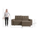 Ver imagem 2 de Sofá Domus 2 Lugares Retrátil e Reclinável 208cm Suede Mescla Taupe Kappesberg