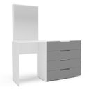 Ver imagem 2 de Cômoda Penteadeira Madri 4 Gavetas c/ Espelho 149x160cm Cinza/Branco 250806