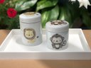Ver imagem 4 de Kit Higiene Bebê Safari 6 Peças - Bandeja, Potes, Porta Álcool e Molhadeira - Peças Porcelana Bandej