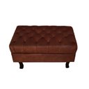 Ver imagem 3 de Kit Poltrona Chesterfield + Puff Couríssimo Nozes - Dominic Decor