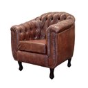 Ver imagem 2 de Kit Poltrona Chesterfield + Puff Couríssimo Nozes - Dominic Decor
