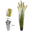 Ver imagem 1 de Planta Artificial Folhagem Grass Graos C/pote X7 Verde 1,50cm