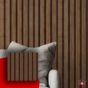 Ver imagem 2 de Papel de Parede Ripado Madeira Escura Carvalho Moderno Autocolante Lavável
