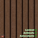 Ver imagem 3 de Papel de Parede Ripado Madeira Escura Carvalho Moderno Autocolante Lavável