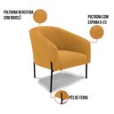 Ver imagem 5 de Cadeira Sala de Jantar Pé de Ferro Preto Kit 2 Stella Bouclê D03 - D'Rossi Cor Mostarda