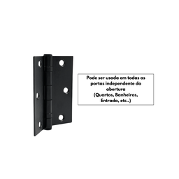 Dobradiça P/ Portas 3,5x3 em Inox 304 Preto com Rolamento - 3