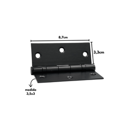 Dobradiça P/ Portas 3,5x3 em Inox 304 Preto com Rolamento - 6