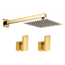 Ver imagem 1 de Kit Ducha Quadrada 20x20 Slim Ultra Fina e 2 Acabamentos para Registro Base Deca até 1'' Pol Dourado