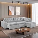 Ver imagem 1 de Sofá Retrátil 6 Lugares 296cm com Chaise a Direita de 91cm Presidente