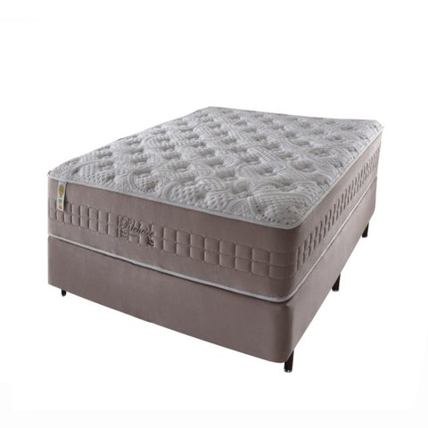 Conjunto Cama Box + Colchão Solteiro Richesse Molas Ensacadas 96x203x70cm Intermediário Rosa - Megas