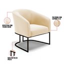 Ver imagem 6 de Poltrona Stella Suede Base Industrial Preto - D’RossiCinza
