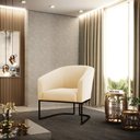 Ver imagem 2 de Poltrona Stella Suede Base Industrial Preto - D’RossiCinza