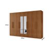Guarda Roupa Casal Hera Premium com Espelho 8 Portas e 4 Gavetas Moderna - 3