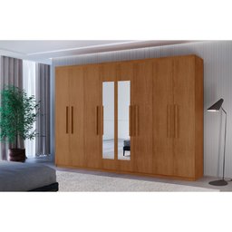 Guarda Roupa Casal Hera Premium com Espelho 8 Portas e 4 Gavetas Moderna - 1