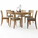 Ver imagem 1 de Mesa Madeira 160cm e 6 Cadeiras Rubia Linho Freijó F07 - Mpozenato