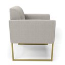 Ver imagem 7 de Poltrona Sala Estar Industrial Dourado Kit 2 Marisa Bouclê Cinza D03 - D’Rossi
