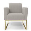 Ver imagem 5 de Poltrona Sala Estar Industrial Dourado Kit 2 Marisa Bouclê Cinza D03 - D’Rossi