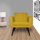 Ver imagem 4 de Poltrona Decorativa Sala e Recepção Geovana Suede Mostarda - LM DECOR