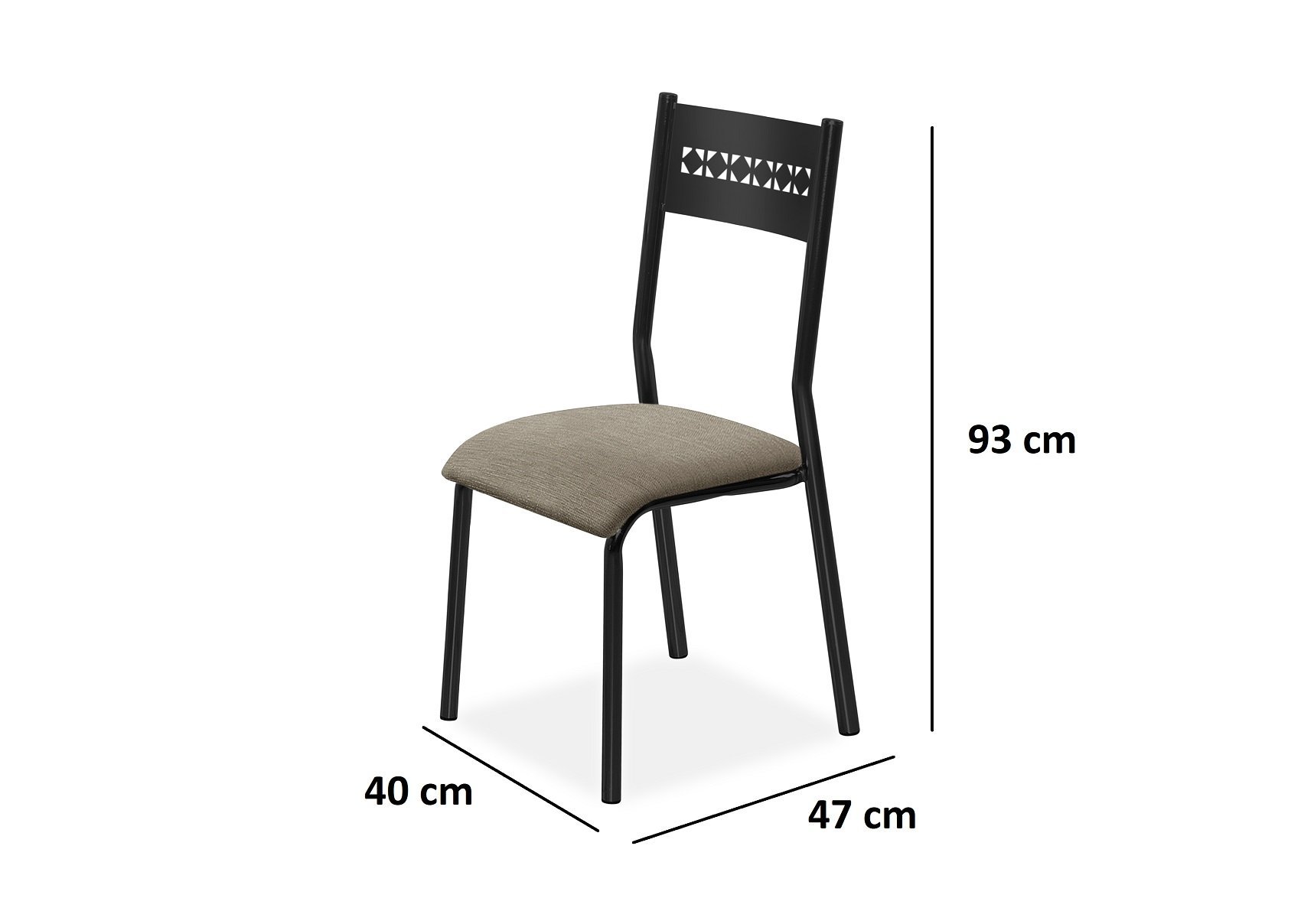 Conjunto Mesa Jasmim 1,35x0,80 MDP c/6 Cadeiras Titanium Tampo Nogal Tubo Preto - 3