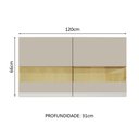 Ver imagem 3 de Armário Aéreo Madesa Glamy 120 Cm 2 Portas com Vidro - Rustic/crema