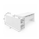 Ver imagem 6 de Mesa de Escritório Pedestal Presidente em L 170x160cm Executiva Tampo 30mm Armário Lateral 3 Gavetas