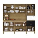 Ver imagem 3 de Armário de Cozinha Compacta 10 Portas e 2 Gavetas 222cm Sense Freijó/preto - Pallazio