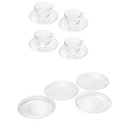 Jogo 8 Peças Xícaras 180ml e Pratos Sobremesa Bolinhas Wolff - 1