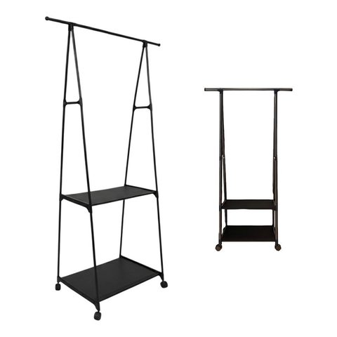 Rack de Roupas Arara Sapateira Cabideiro Closet Guarda Roupa Movel Prateleira Rodas Aberto Atelie Qu