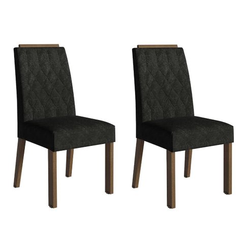 Kit 2 Cadeiras de Jantar 4256 com Espaldar Rustic/oxford Madesa