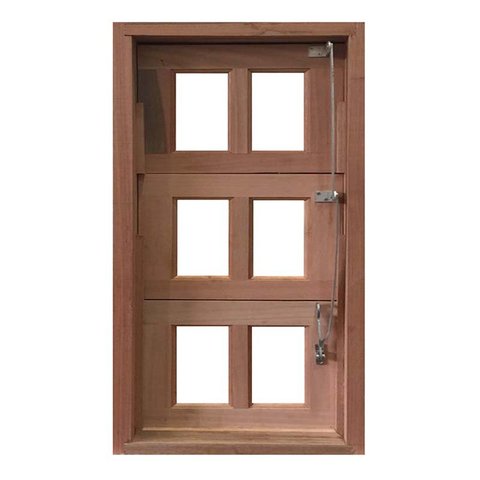 Janela de Madeira Vitro Capelinha Basculante Reto Eucalipto Bat 10cm Copa Verde Madeiras-045lx140a