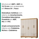 Ver imagem 5 de Guarda Roupa Casal 6 Portas 4 Gavetas 182 cm Santiago Cedro Areia Rudk
