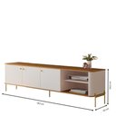 Ver imagem 3 de Rack para Tv 70 Polegadas Olaf Off White Nature Dourado