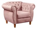 Ver imagem 1 de Sofá Nobreza Poltrona Chesterfield Vintage Retrô Clássico Veludo Rosê