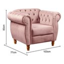 Ver imagem 4 de Sofá Nobreza Poltrona Chesterfield Vintage Retrô Clássico Veludo Rosê
