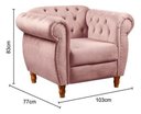 Ver imagem 4 de Sofá Nobreza Poltrona Chesterfield Vintage Retrô Clássico Veludo Rosê