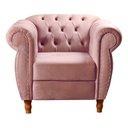 Ver imagem 2 de Sofá Nobreza Poltrona Chesterfield Vintage Retrô Clássico Veludo Rosê