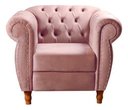 Ver imagem 2 de Sofá Nobreza Poltrona Chesterfield Vintage Retrô Clássico Veludo Rosê