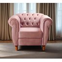 Ver imagem 5 de Sofá Nobreza Poltrona Chesterfield Vintage Retrô Clássico Veludo Rosê
