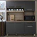 Ver imagem 1 de Cozinha Compacta Larissa 6 Portas 1 Gaveta Freijó/grafite - Panorama Móveis