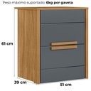 Ver imagem 3 de Mesa de Cabeceira Dhara 2 Gavetas 51 Cm Freijo Cinza Moval Freijo Cinza