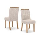 Ver imagem 7 de Sala de Jantar Lins com Tampo com Vidro 160x90cm e 6 Cadeiras Malu Nature Veludo Light Linho