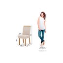 Ver imagem 5 de Sala de Jantar Lins com Tampo com Vidro 160x90cm e 6 Cadeiras Malu Nature Veludo Light Linho