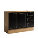 Ver imagem 2 de Balcão para Cozinha 120cm com 2 Portas e 3 Gavetas sem Tampo Conecta Frise Cinamomo/Preto Yescasa