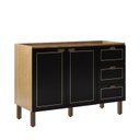 Ver imagem 6 de Balcão para Cozinha 120cm com 2 Portas e 3 Gavetas sem Tampo Conecta Frise Cinamomo/Preto Yescasa
