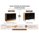Ver mais imagens de Balcão para Cozinha 120cm com 2 Portas e 3 Gavetas sem Tampo Conecta Frise Cinamomo/Preto Yescasa