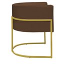 Ver imagem 6 de Kit 4 Poltronas Reforçada Decorativa Sala Nayara Base Ferro Dourado Suede Marrom