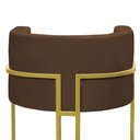 Ver imagem 4 de Kit 4 Poltronas Reforçada Decorativa Sala Nayara Base Ferro Dourado Suede Marrom