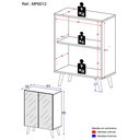 Ver imagem 4 de Sapateira 2 Portas Retrô com Espelho Nina Multimóveis Preta/natural