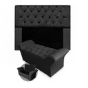 Ver imagem 1 de Kit Cabeceira Mirage + Calçadeira Baú Veneza Casal 140cm Suede - Ecotec Decor:Preto